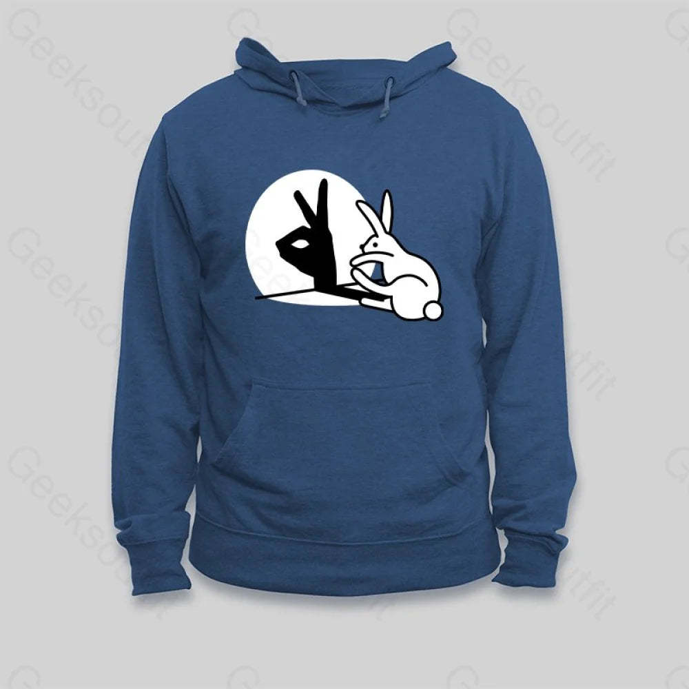 Funny Rabbit Hand Shadow Puppets Bunny Figure Pop Art Hoodie - Geeksoutfit