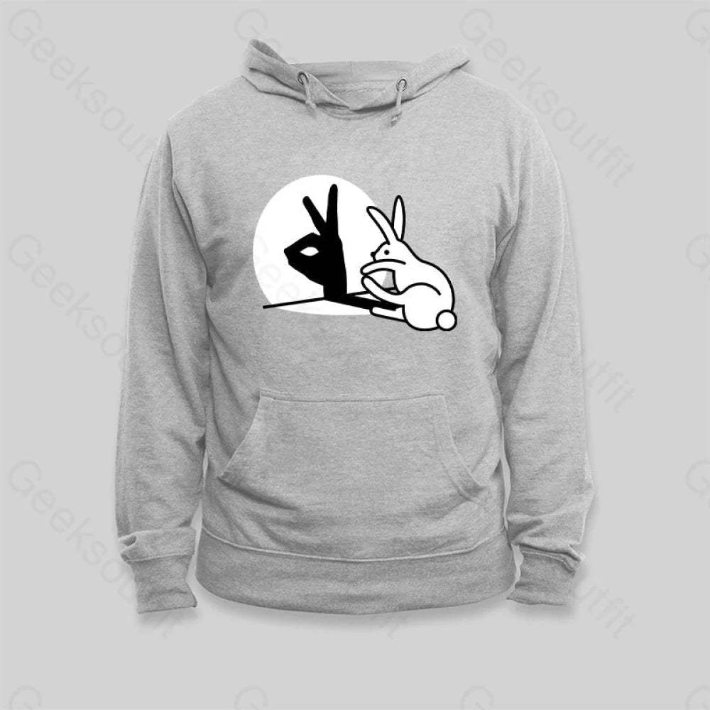 Funny Rabbit Hand Shadow Puppets Bunny Figure Pop Art Hoodie - Geeksoutfit