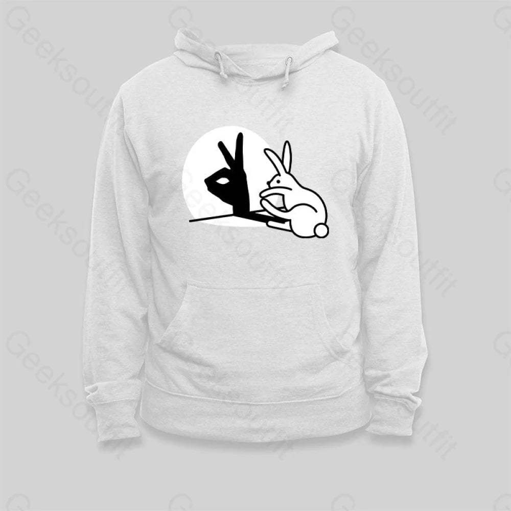 Funny Rabbit Hand Shadow Puppets Bunny Figure Pop Art Hoodie - Geeksoutfit