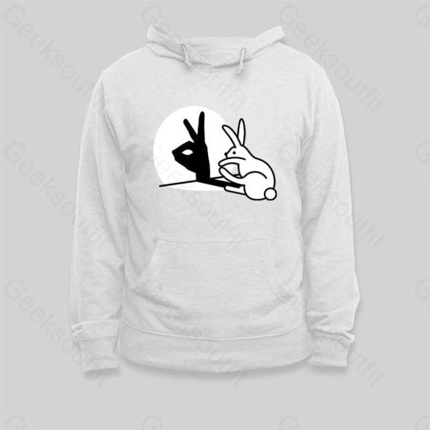 Funny Rabbit Hand Shadow Puppets Bunny Figure Pop Art Hoodie - Geeksoutfit