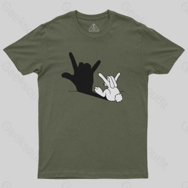 Funny Rabbit Hand Shadow T-Shirt - Geeksoutfit