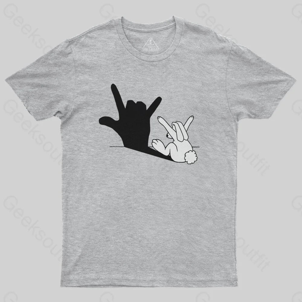 Funny Rabbit Hand Shadow T-Shirt - Geeksoutfit