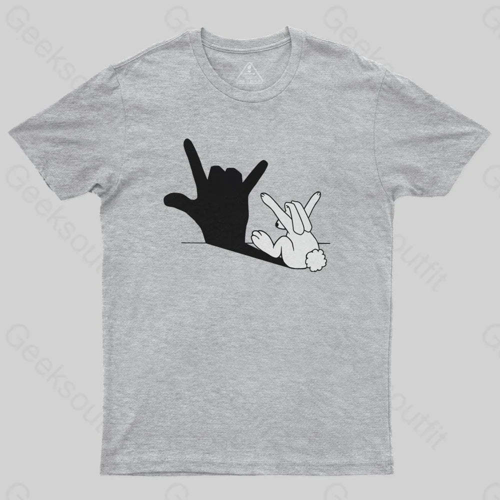 Funny Rabbit Hand Shadow T-Shirt - Geeksoutfit