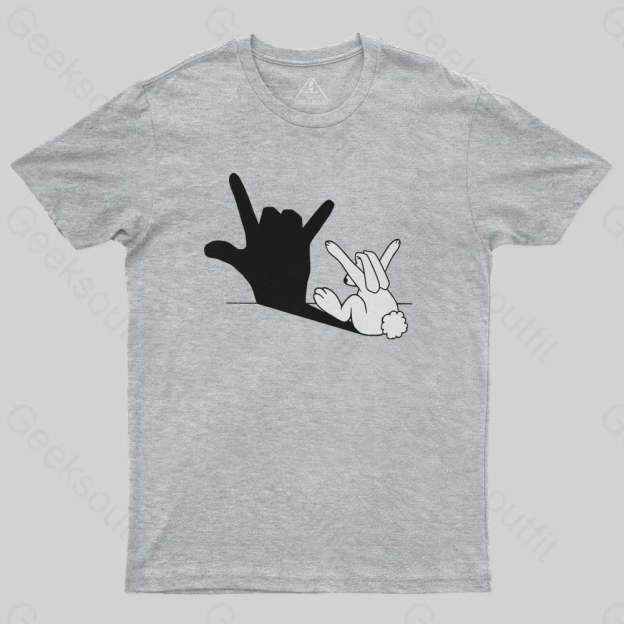 Funny Rabbit Hand Shadow T-Shirt - Geeksoutfit