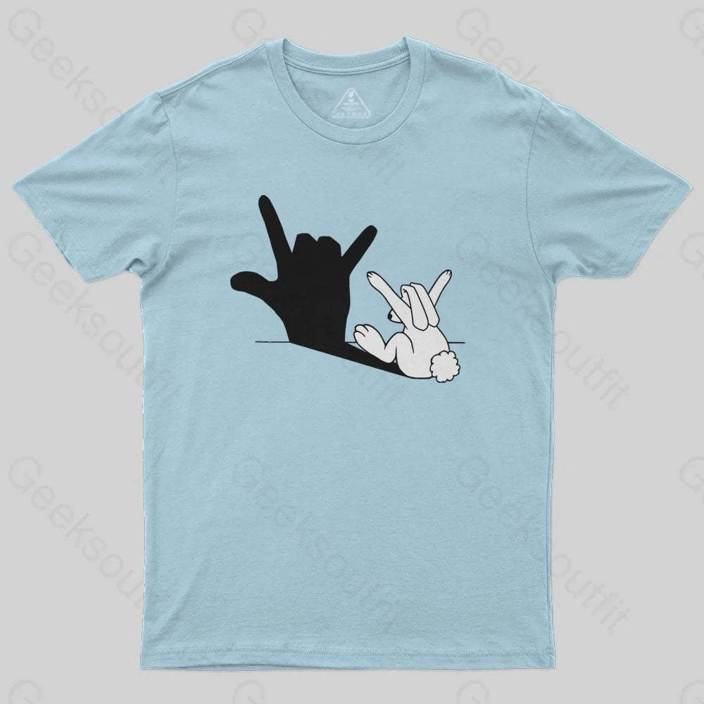 Funny Rabbit Hand Shadow T-Shirt - Geeksoutfit