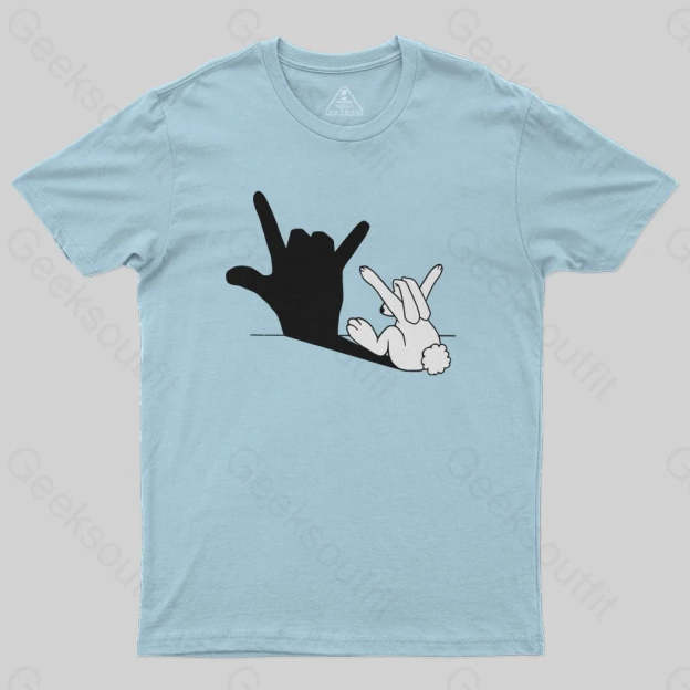 Funny Rabbit Hand Shadow T-Shirt - Geeksoutfit