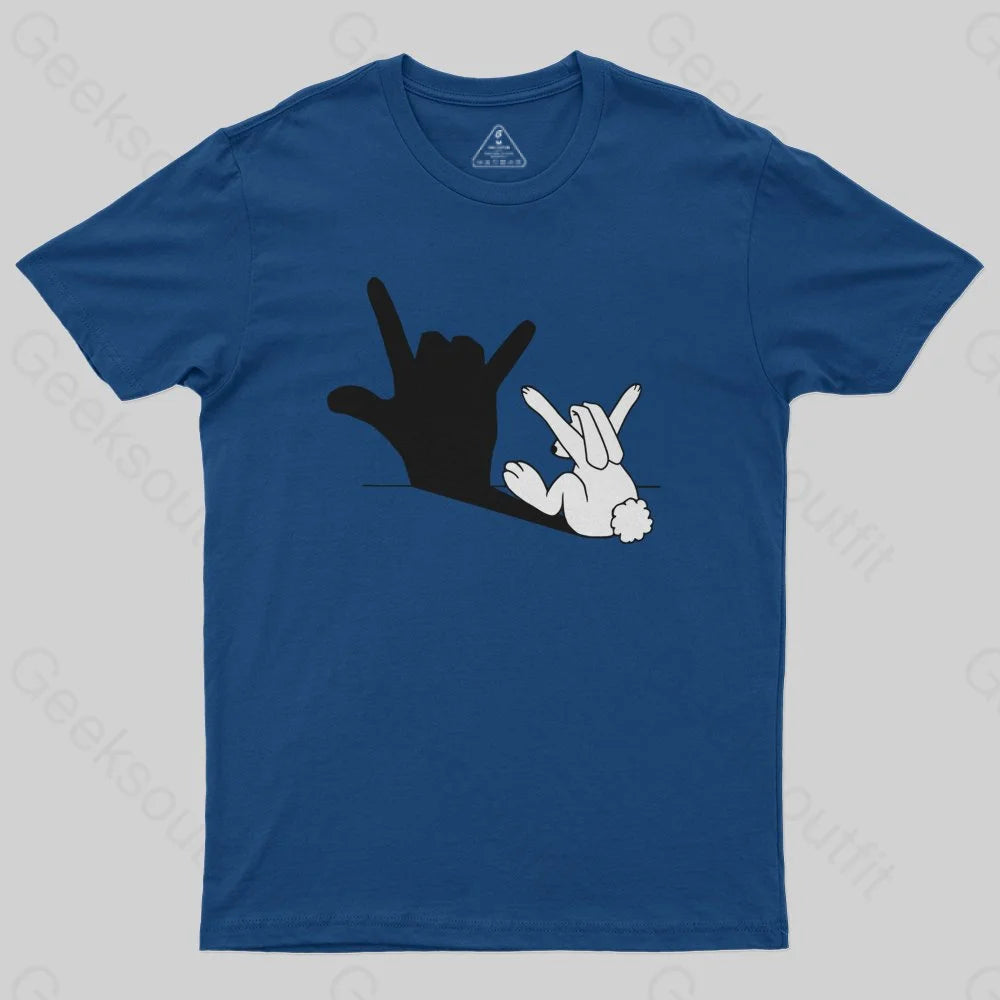 Funny Rabbit Hand Shadow T-Shirt - Geeksoutfit