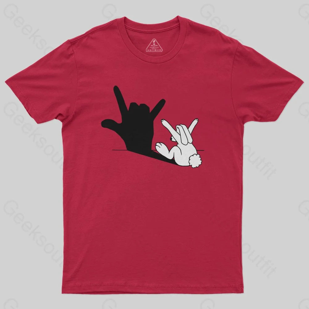 Funny Rabbit Hand Shadow T-Shirt - Geeksoutfit