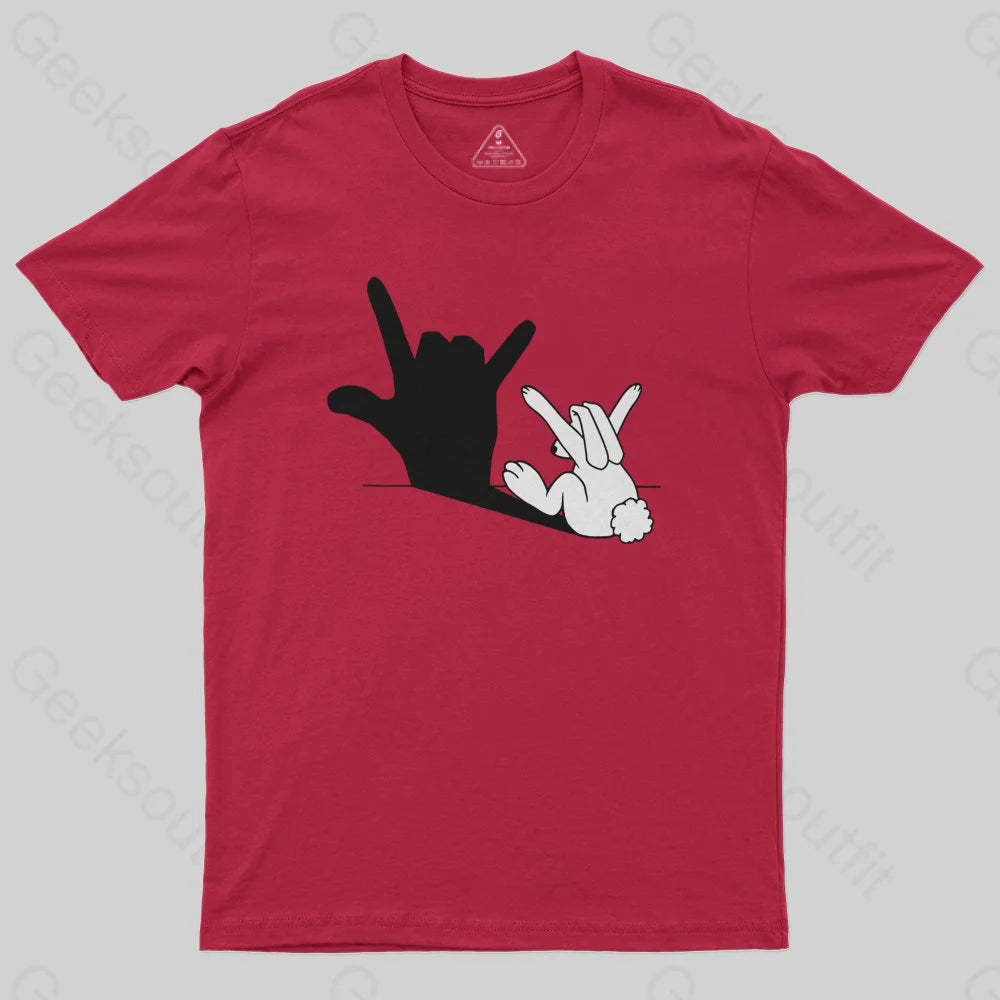 Funny Rabbit Hand Shadow T-Shirt - Geeksoutfit