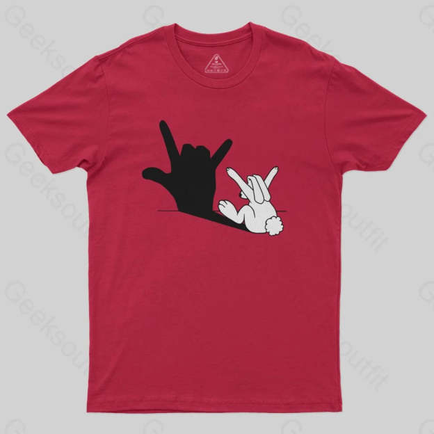 Funny Rabbit Hand Shadow T-Shirt - Geeksoutfit