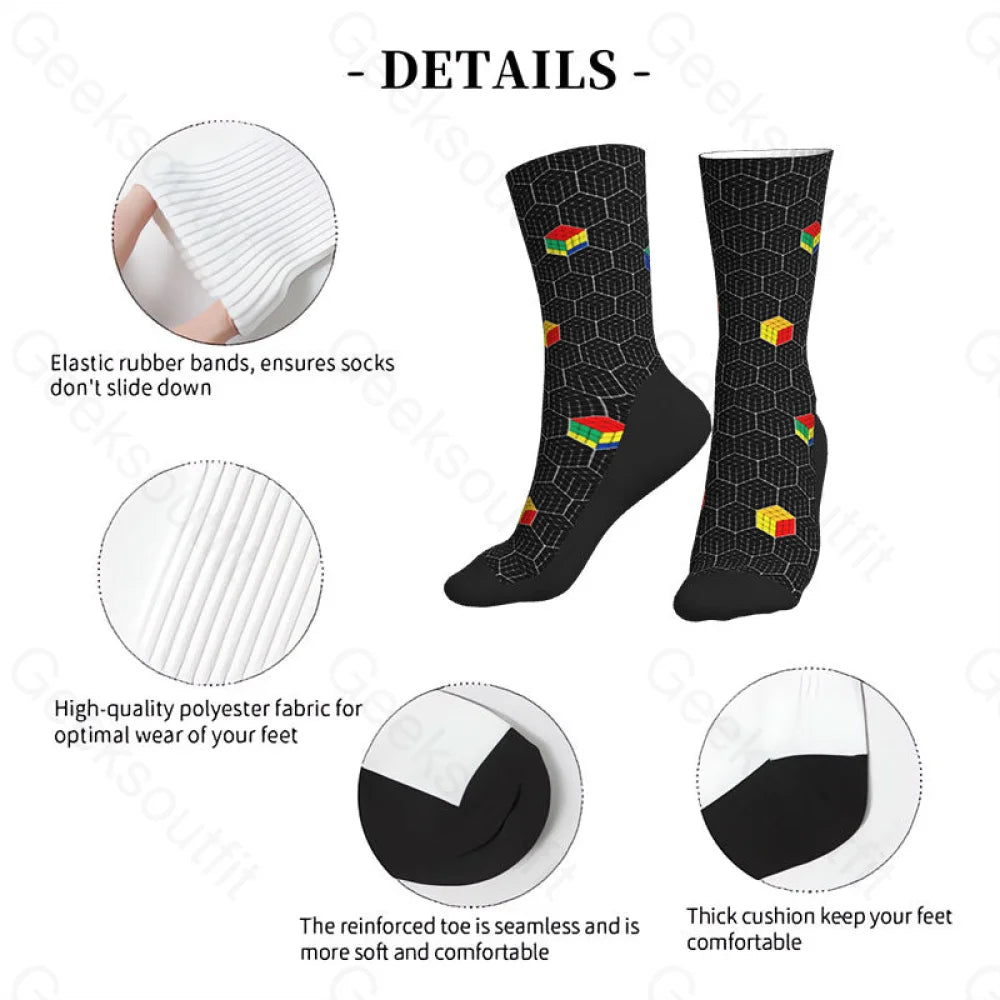 Funny Rubik’s Cube Honeycomb Men’s Socks