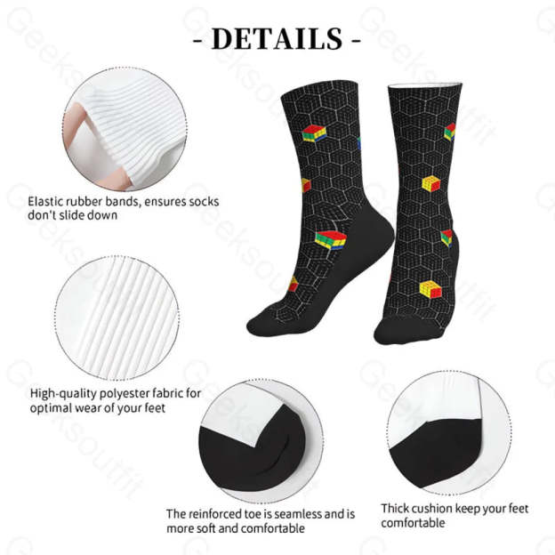 Funny Rubik’s Cube Honeycomb Men’s Socks