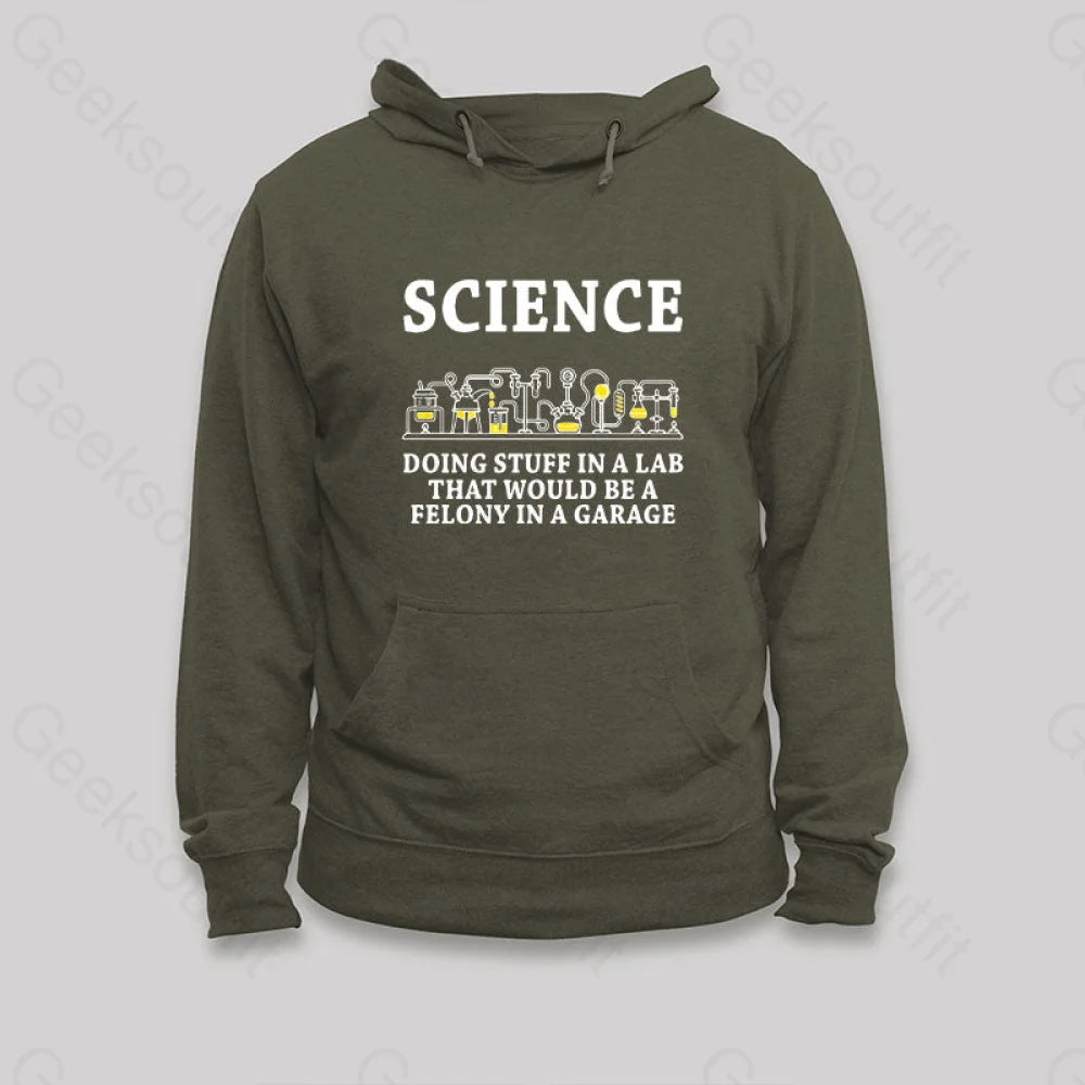 Funny Science Definition Hoodie Army Green / S