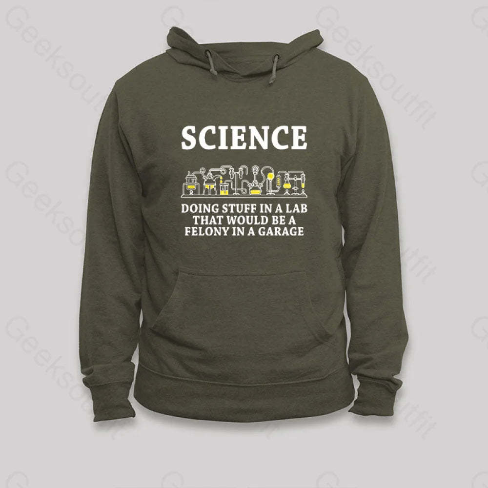 Funny Science Definition Hoodie Army Green / S