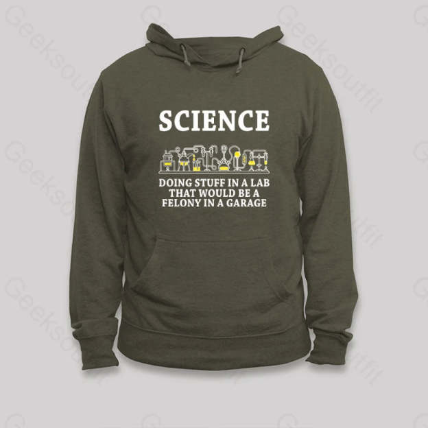 Funny Science Definition Hoodie Army Green / S