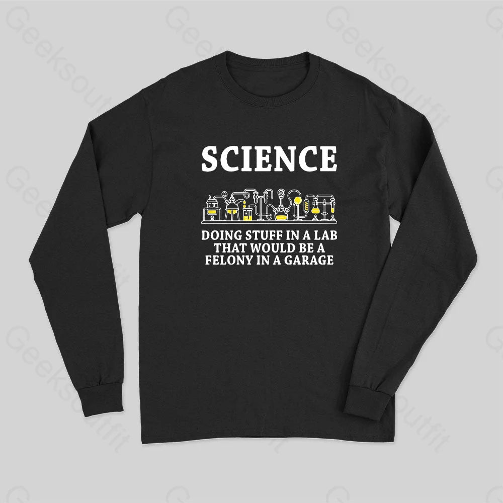 Funny Science Definition Long Sleeve T-Shirt Black / S