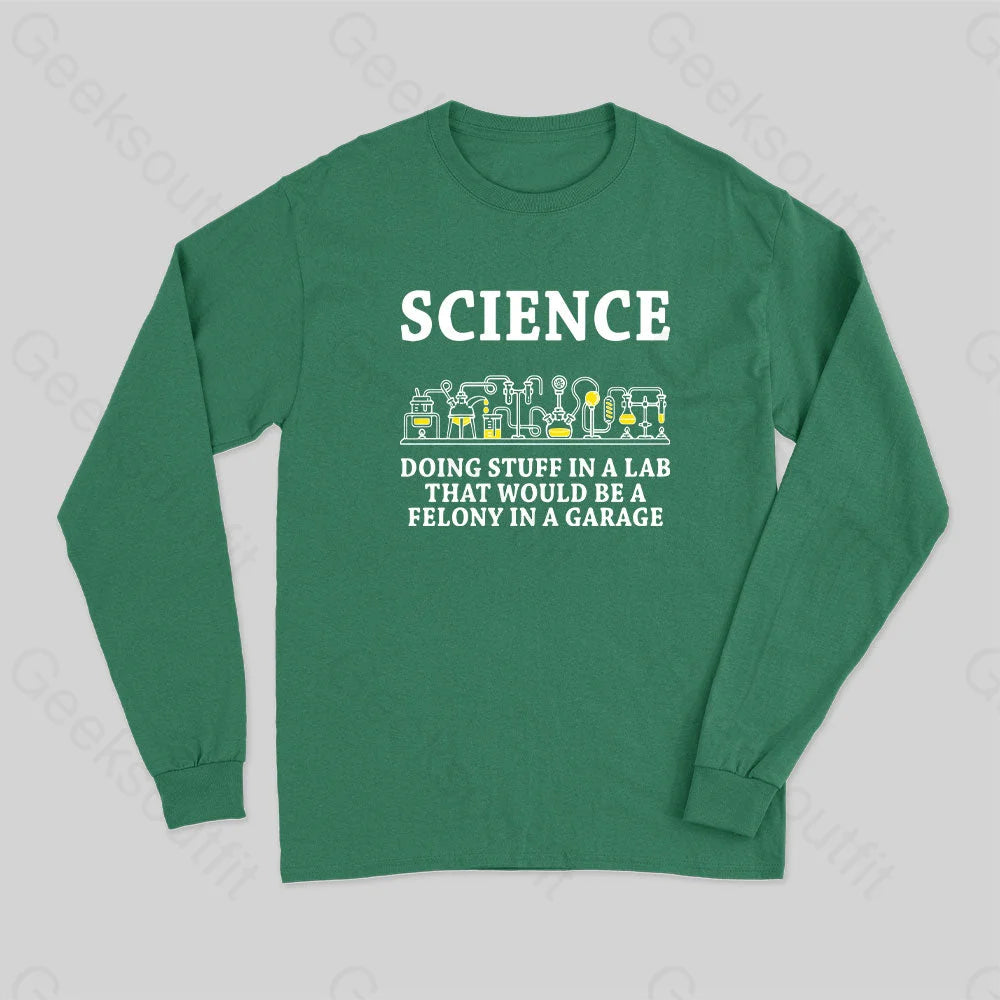 Funny Science Definition Long Sleeve T-Shirt Green / S
