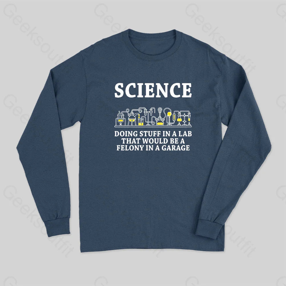 Funny Science Definition Long Sleeve T-Shirt Navy / S