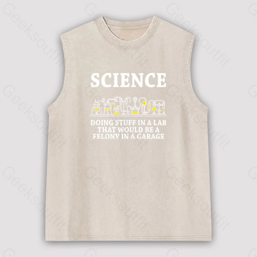 Funny Science Definition Unisex Washed Tank Apricot / S