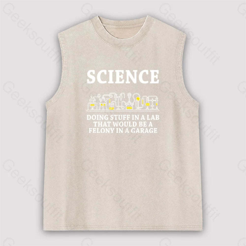 Funny Science Definition Unisex Washed Tank Apricot / S