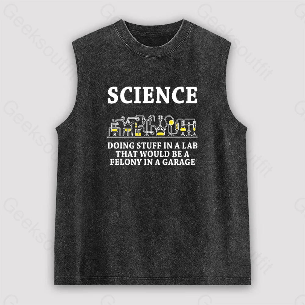 Funny Science Definition Unisex Washed Tank Black / S
