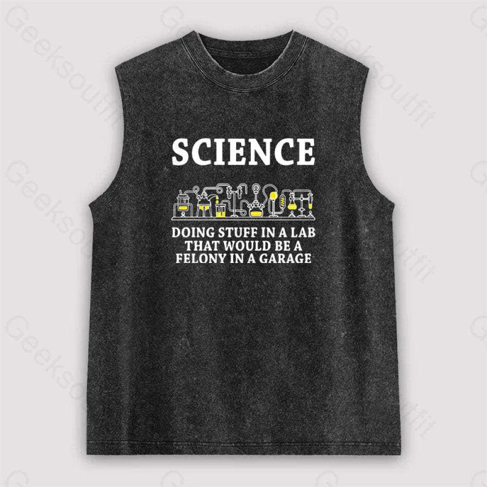 Funny Science Definition Unisex Washed Tank Black / S