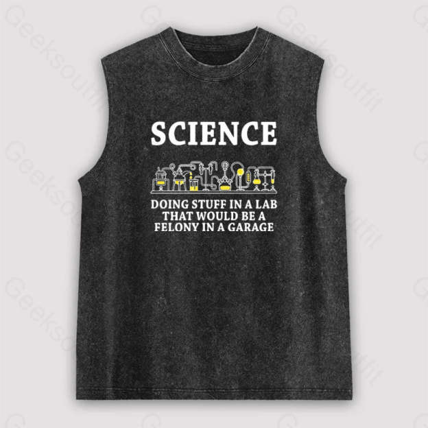 Funny Science Definition Unisex Washed Tank Black / S