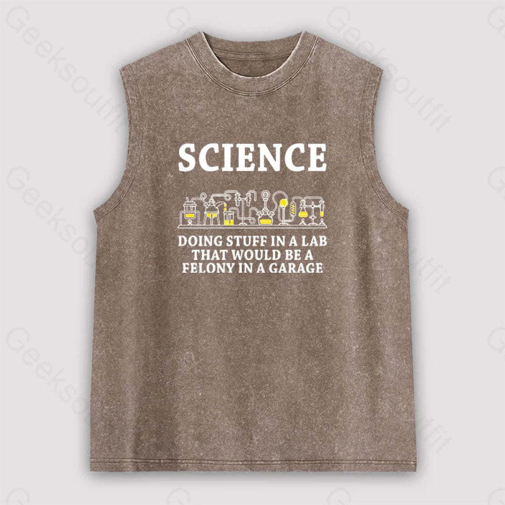 Funny Science Definition Unisex Washed Tank Brown / S