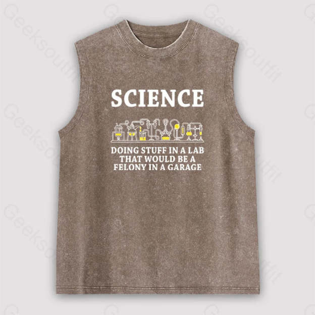 Funny Science Definition Unisex Washed Tank Brown / S