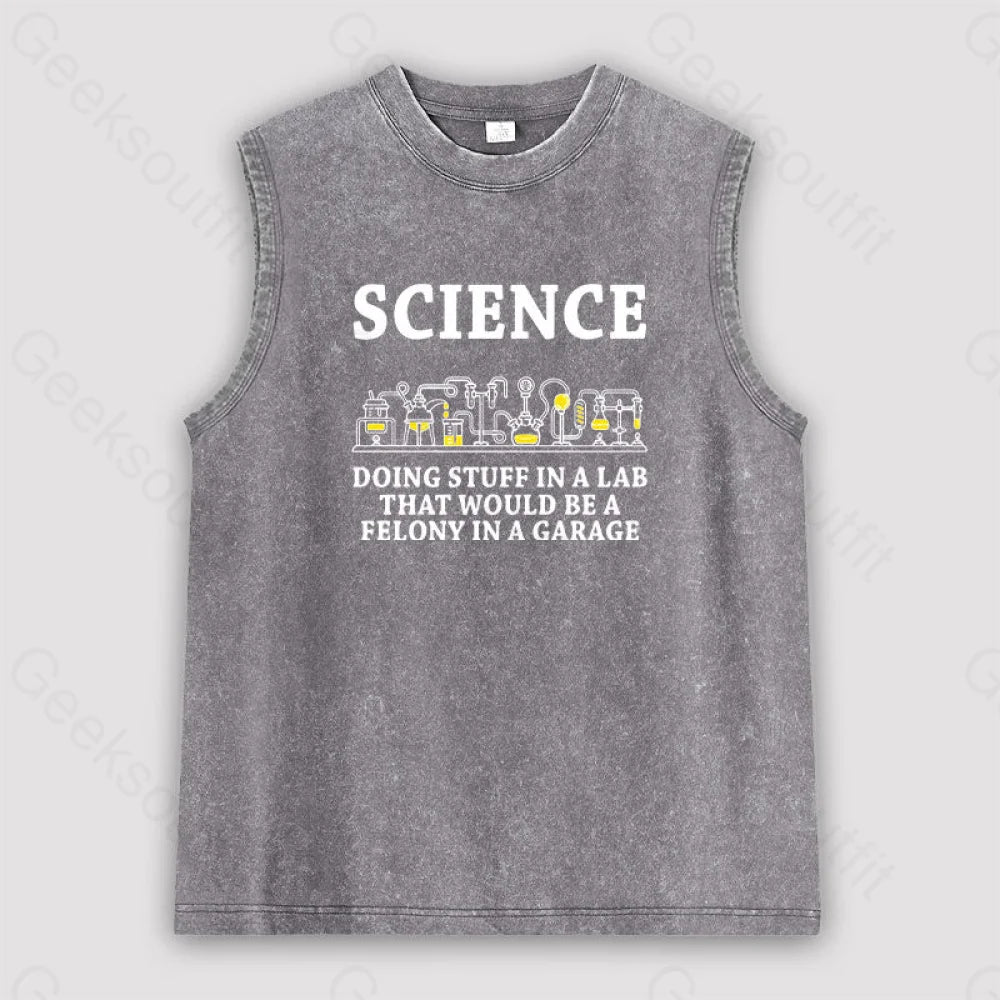 Funny Science Definition Unisex Washed Tank Grey / S