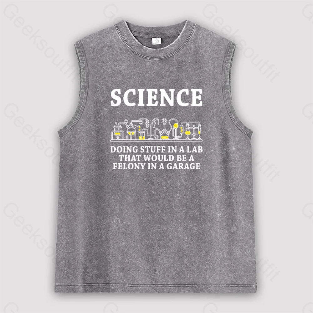 Funny Science Definition Unisex Washed Tank Grey / S