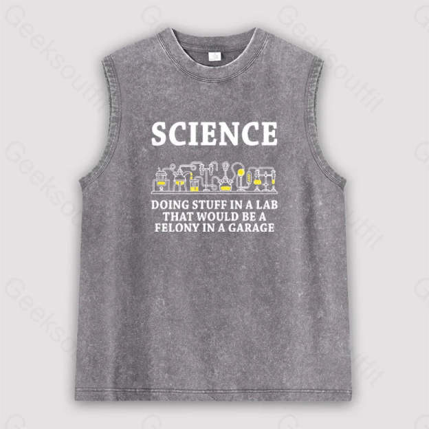 Funny Science Definition Unisex Washed Tank Grey / S