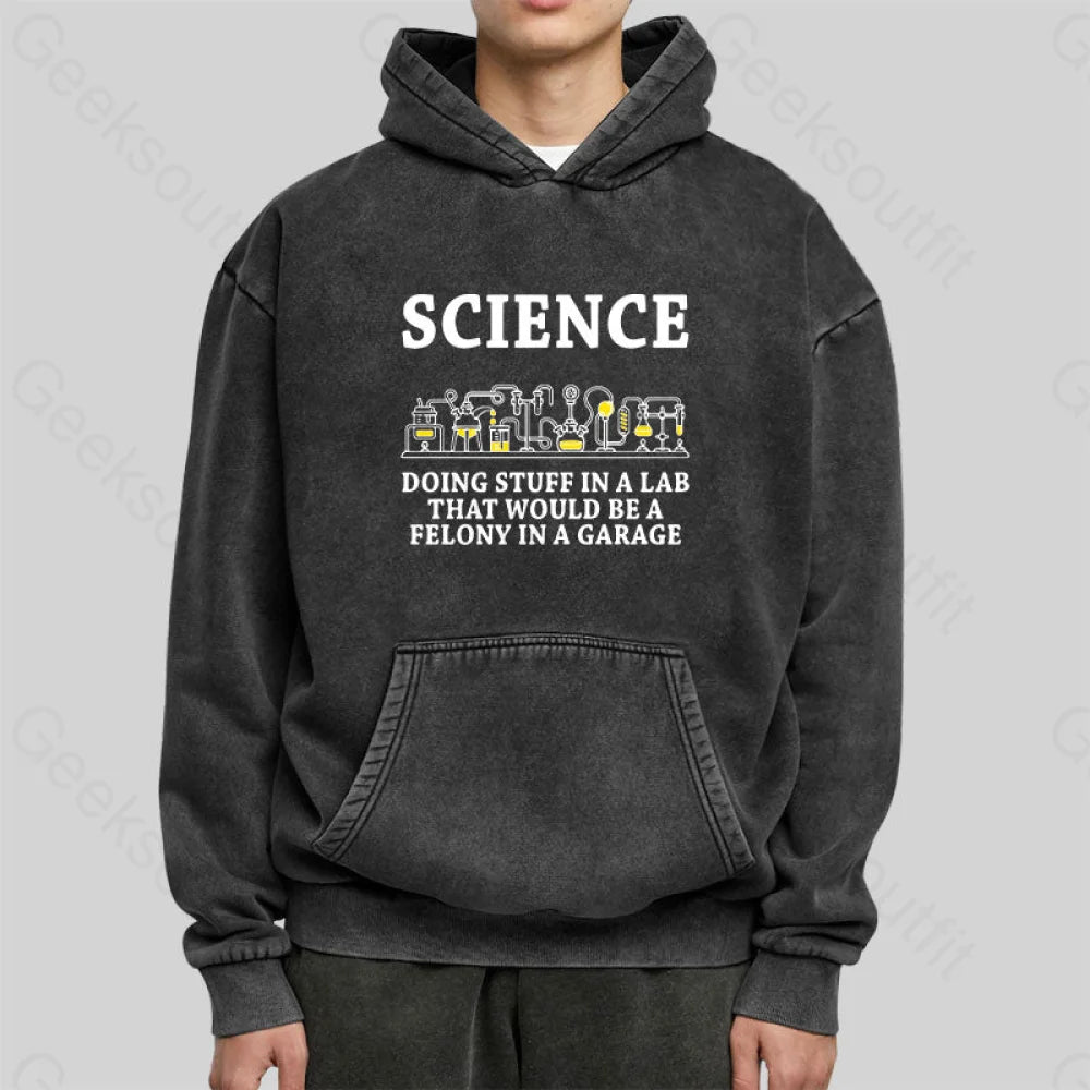 Funny Science Definition Washed Hoodie