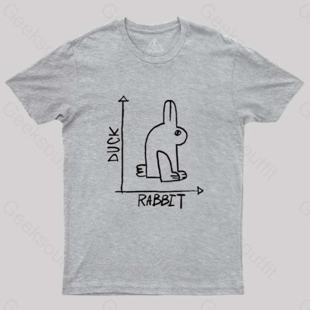Funny Science Duck Rabbit Nerd T-Shirt Grey / S