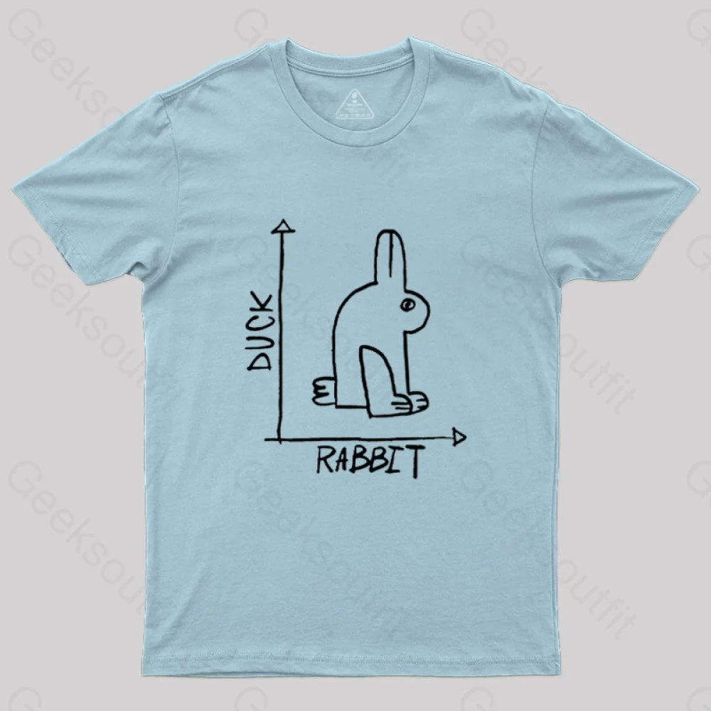 Funny Science Duck Rabbit Nerd T-Shirt Light Blue / S