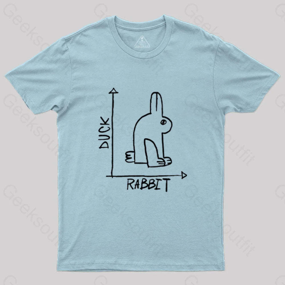 Funny Science Duck Rabbit Nerd T-Shirt Light Blue / S