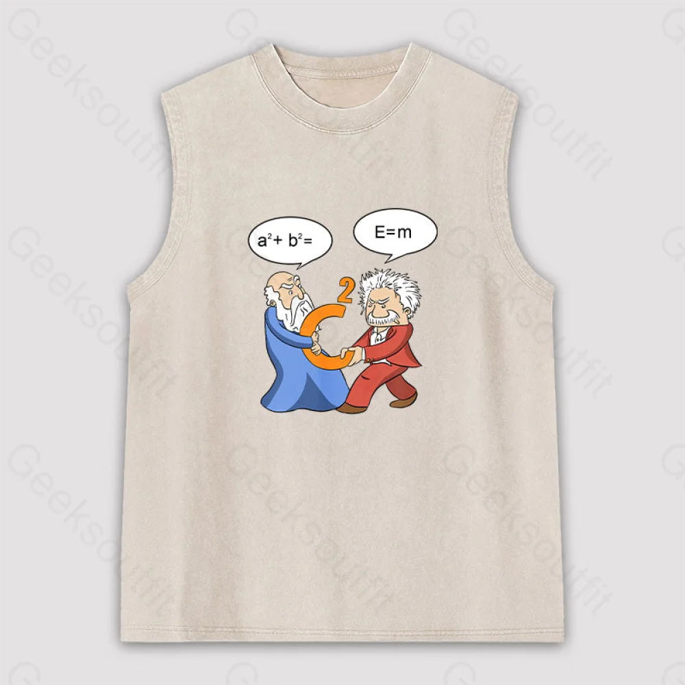 Funny Scientist Unisex Washed Tank Apricot / S