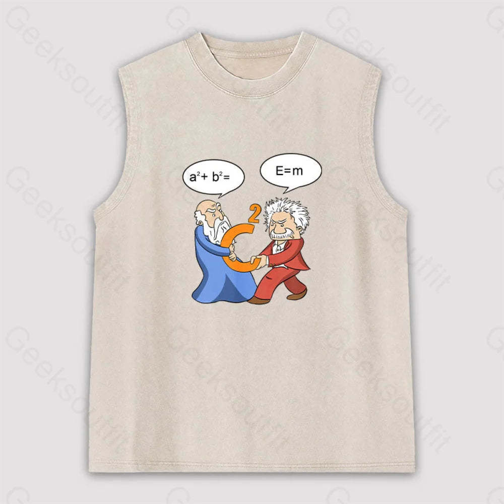 Funny Scientist Unisex Washed Tank Apricot / S