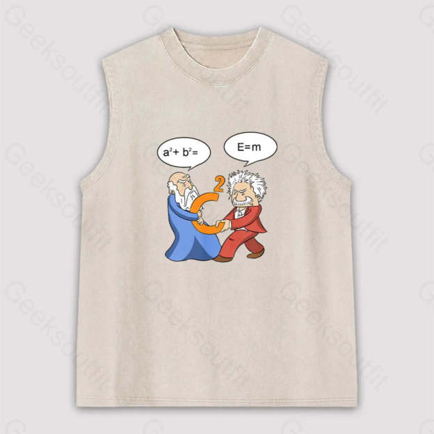 Funny Scientist Unisex Washed Tank Apricot / S