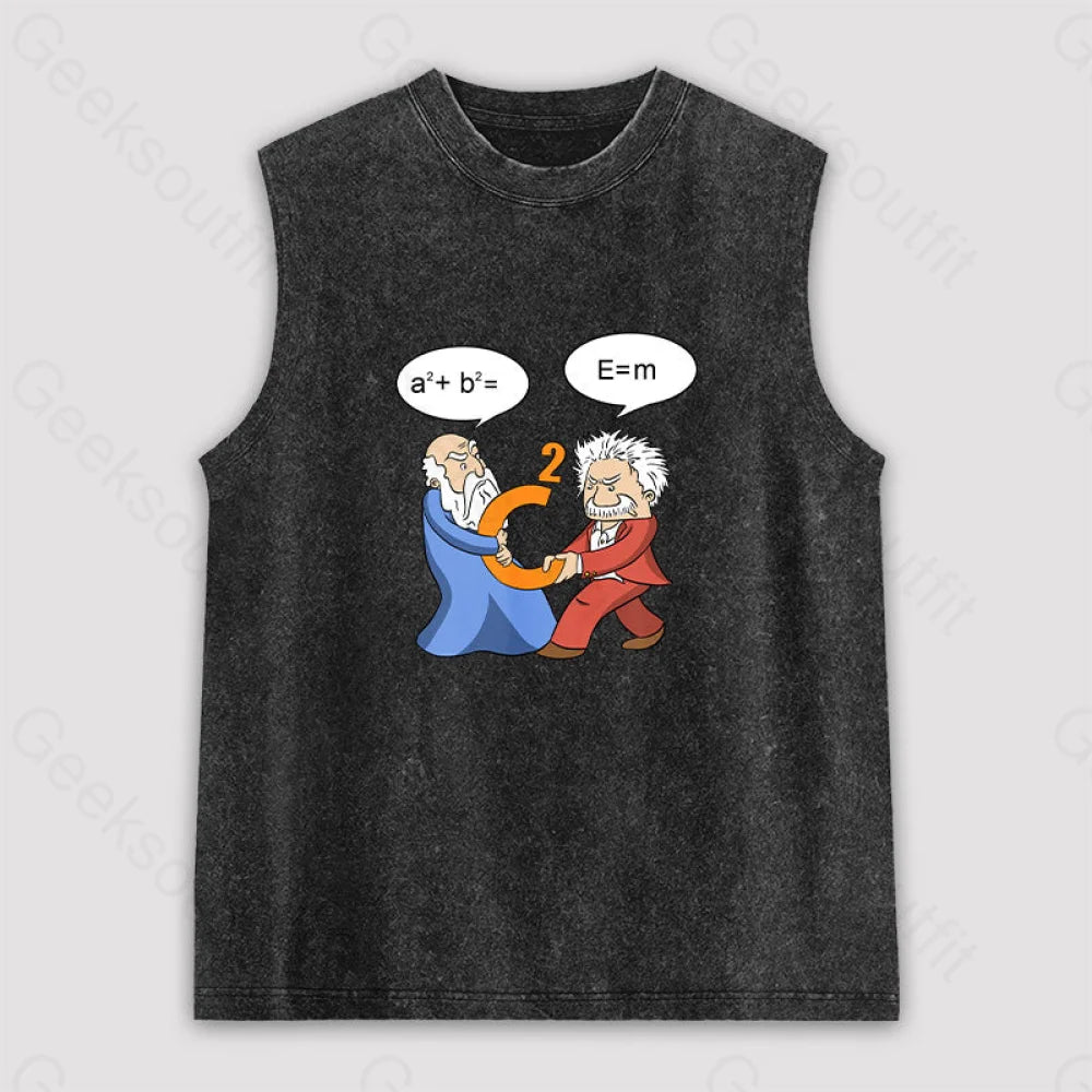 Funny Scientist Unisex Washed Tank Black / S