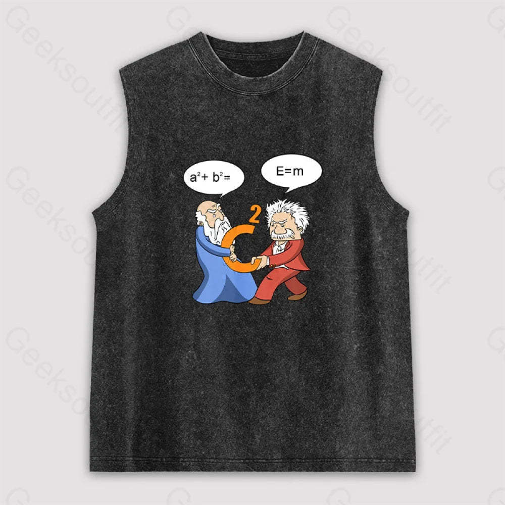 Funny Scientist Unisex Washed Tank Black / S