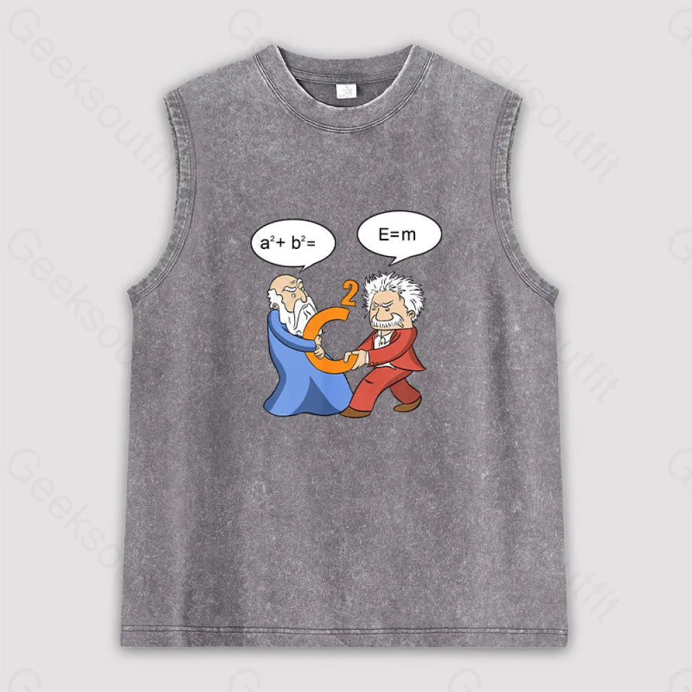 Funny Scientist Unisex Washed Tank Grey / S