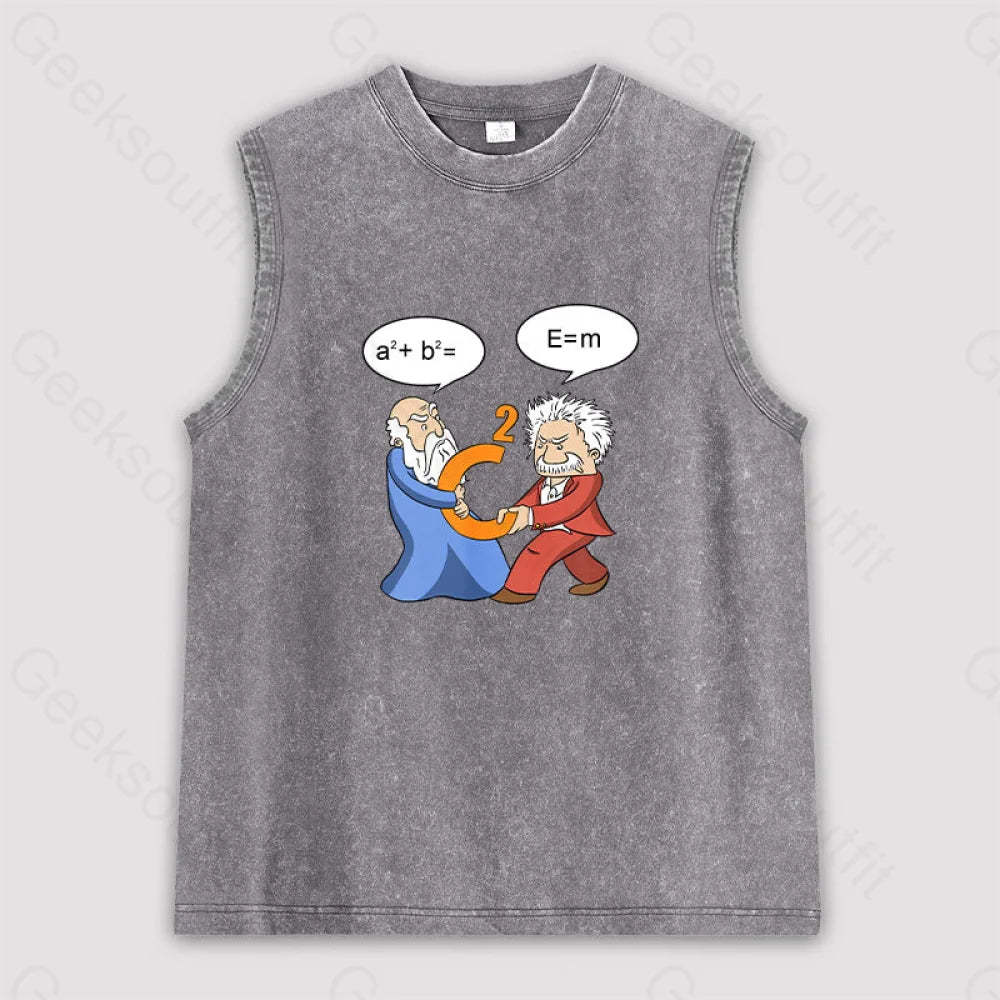 Funny Scientist Unisex Washed Tank Grey / S