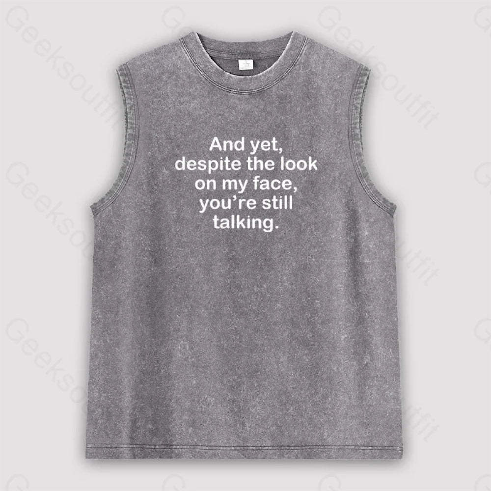Funny Words Unisex Washed Tank Grey / S