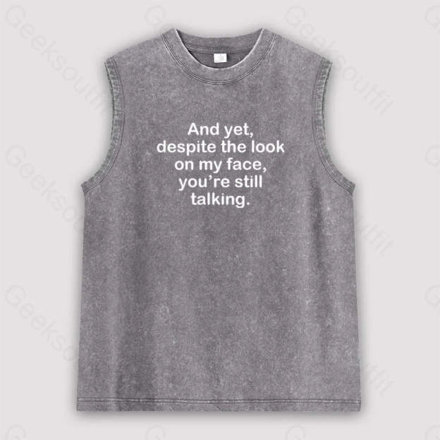 Funny Words Unisex Washed Tank Grey / S