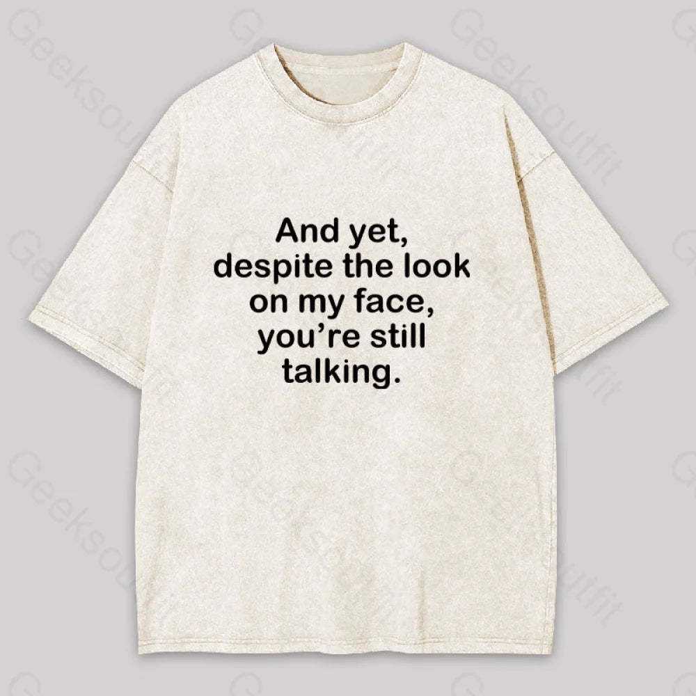 Funny Words Washed T-Shirt Apricot / S