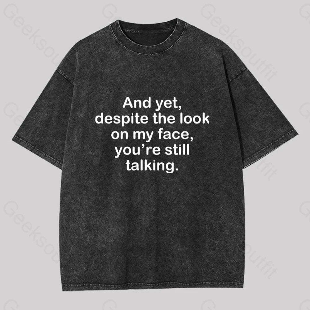 Funny Words Washed T-Shirt Black / S