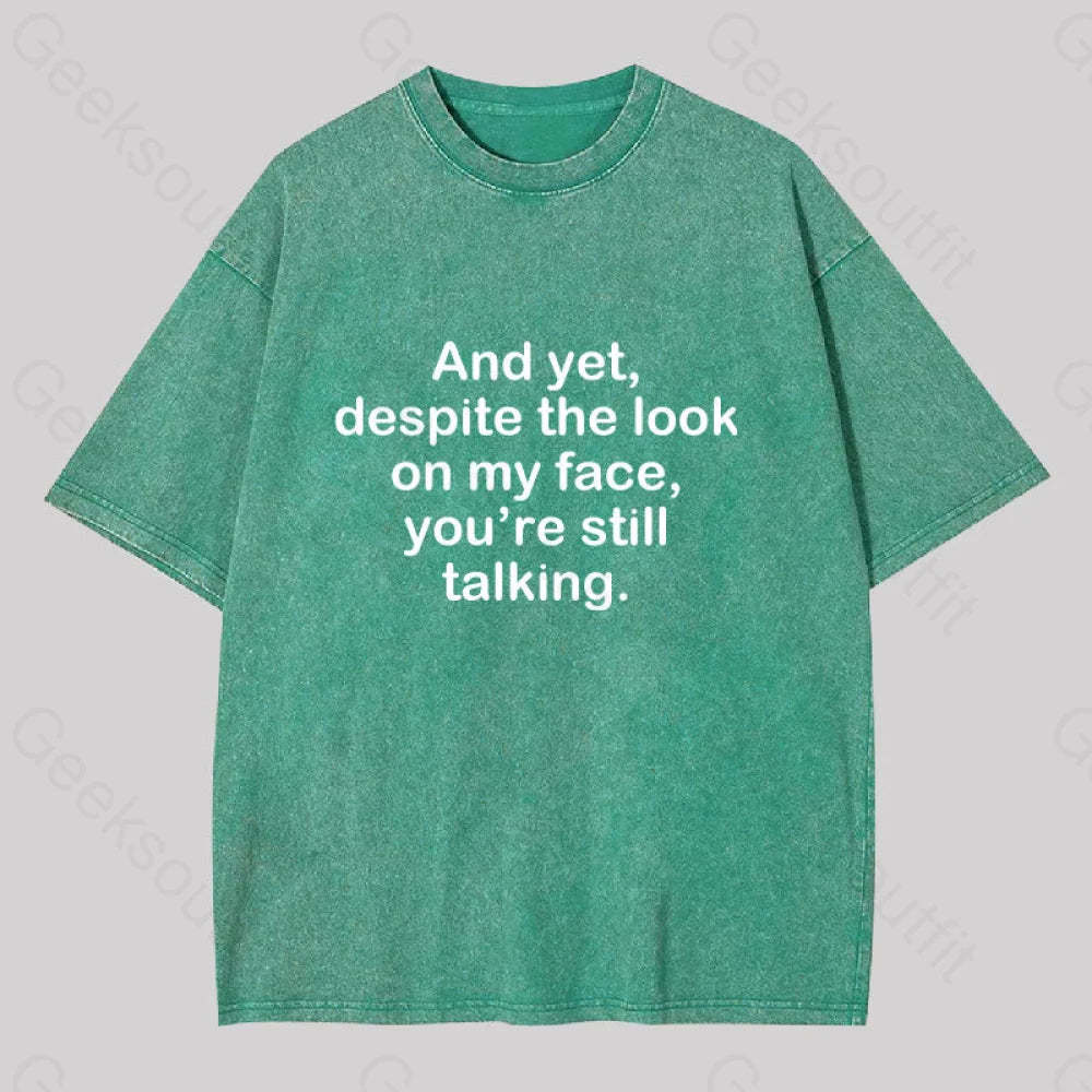 Funny Words Washed T-Shirt Grass Green / S
