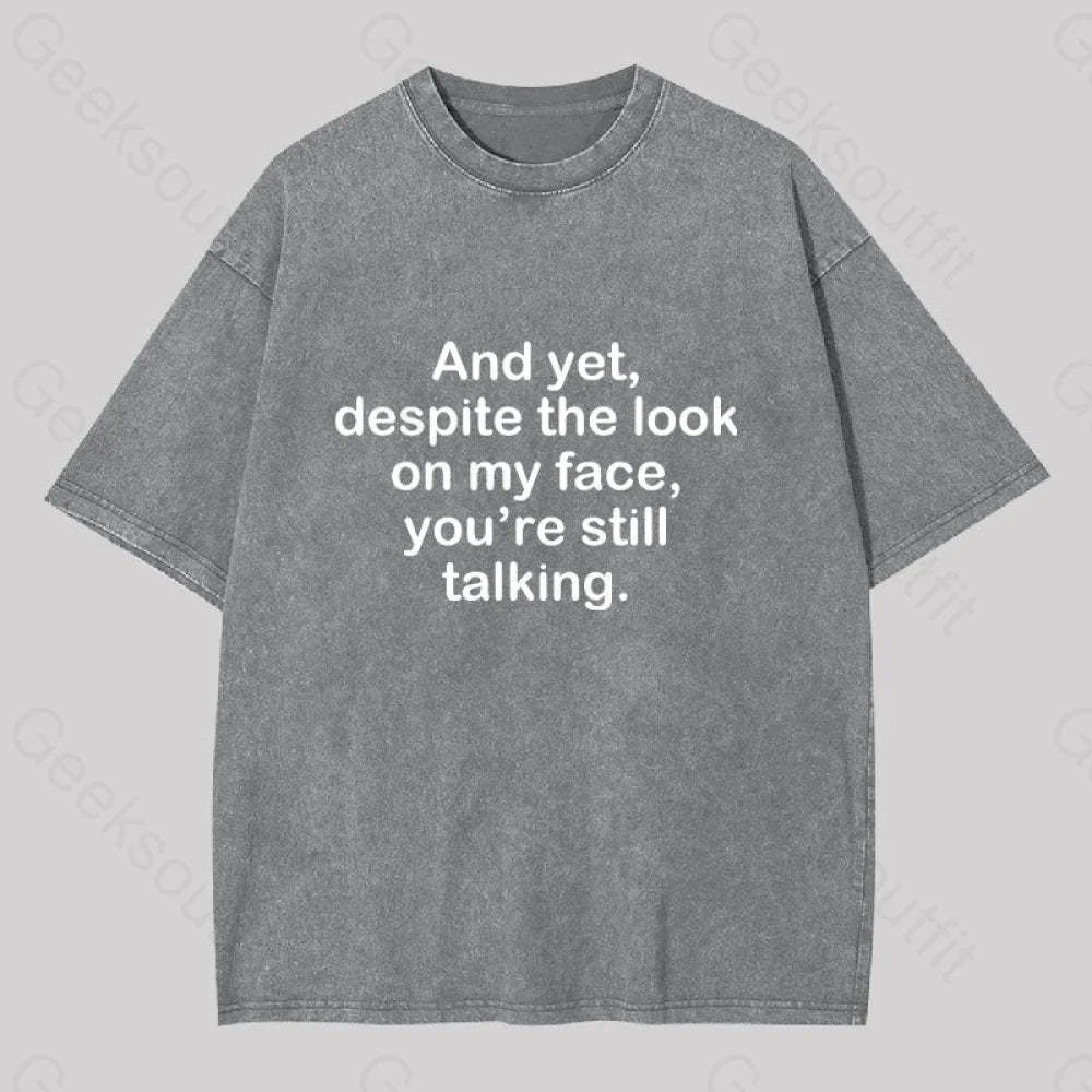Funny Words Washed T-Shirt Grey / S