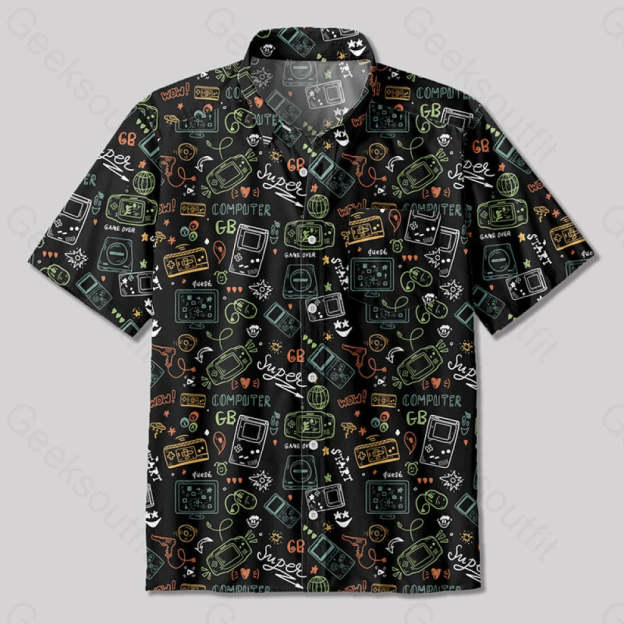 Game Boy Button Up Pocket Shirt Up / S Bus521 Yc